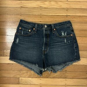 Levi Dark Wash Denim Shorts